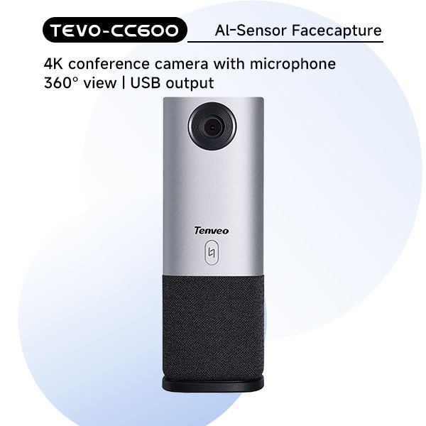 Cakupan Omnidirectional 4K UHD 360 derajat AI Auto Tracking All-in-one Conference Camera