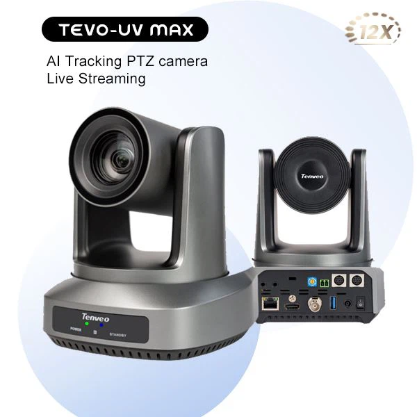 Pelacakan Otomatis UV MAX NDI SDI USB IP 12x 20x 30x Kamera Konferensi PTZ