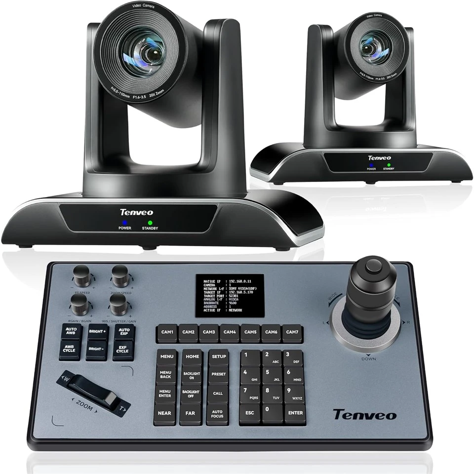Bundel/Kit Kamera Dan Pengontrol Tenveo PTZ Untuk Konferensi Streaming Langsung Layanan Ibadah Gereja